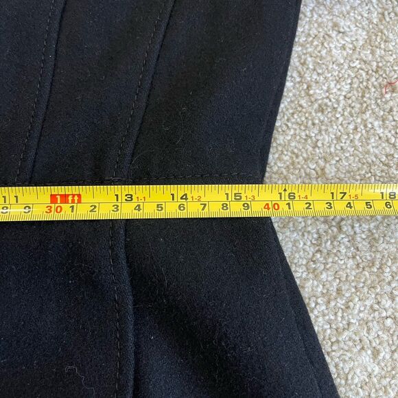 Kenneth Cole Reaction Wool Blend Black Long Pea Coat Women's 2 Preppy Old Money - Picture 15 of 16